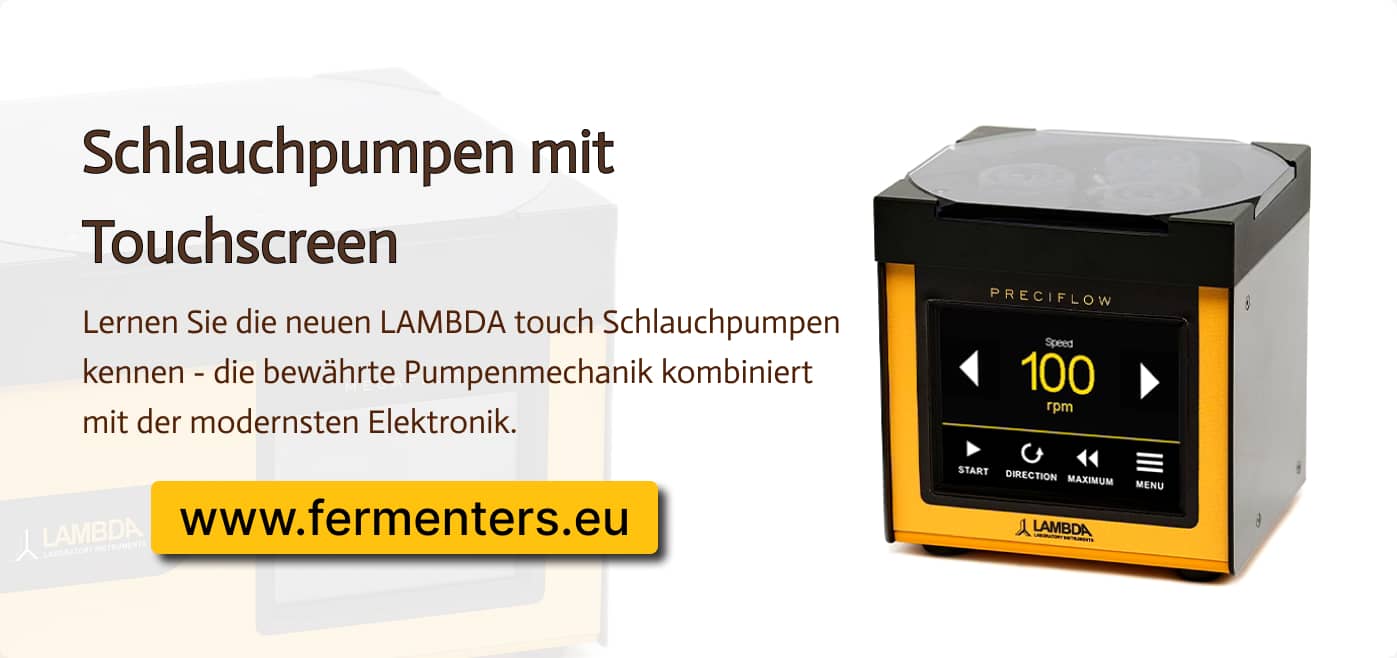 Die neuen LAMBDA touch Schlauchpumpen auf https://fermenters.eu/de/peristaltische-pumpen/